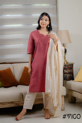 VIGO EVERYDAY ELEGANCE DUSTY PINK KURTA SET
