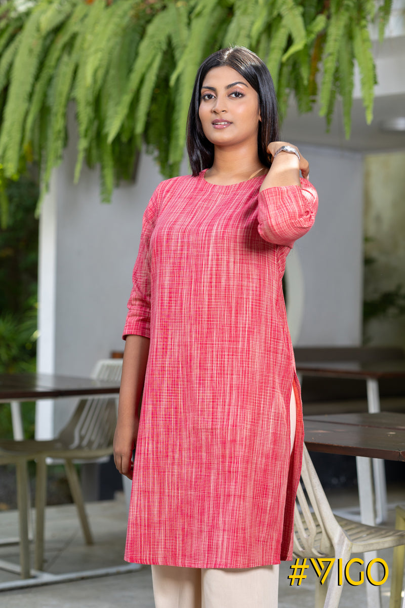 Pink Haze Cotton Kurti