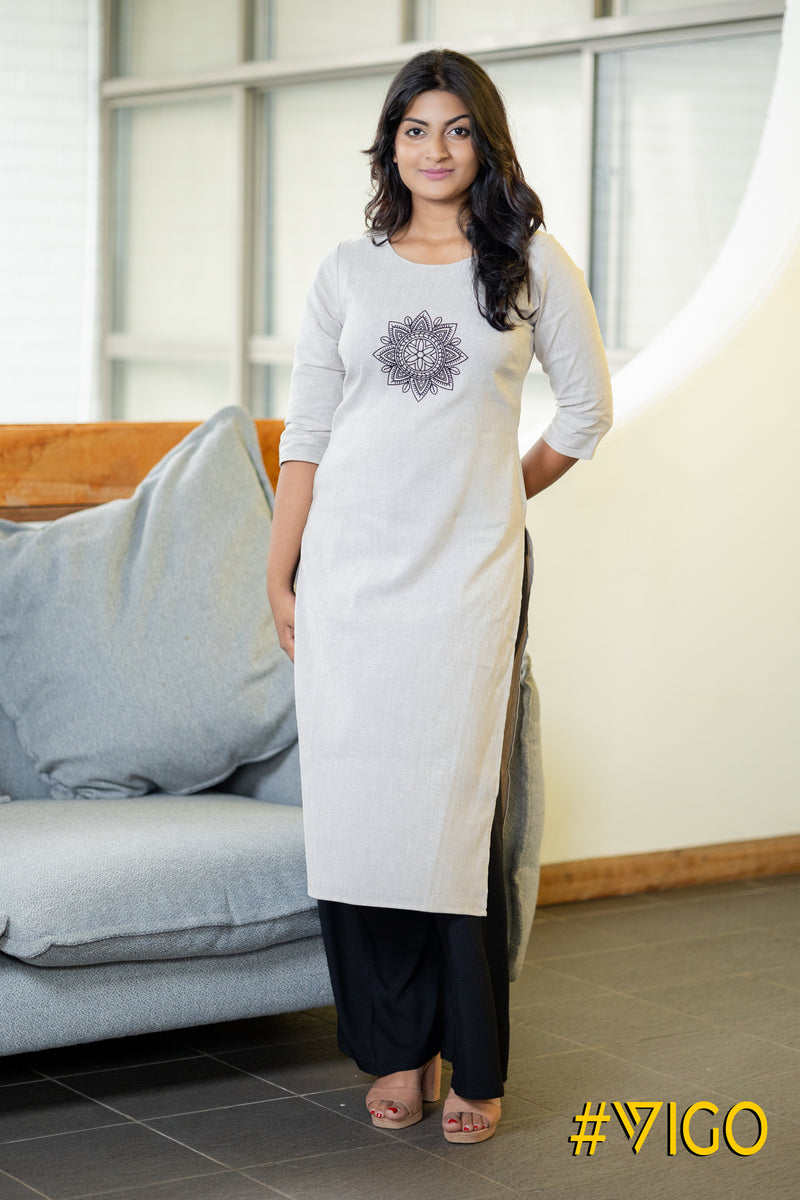 Ash Aura Linen Kurti