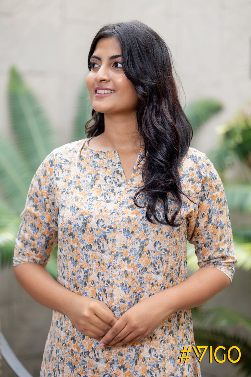 LEMON BLOSSOM FLORAL DRESS