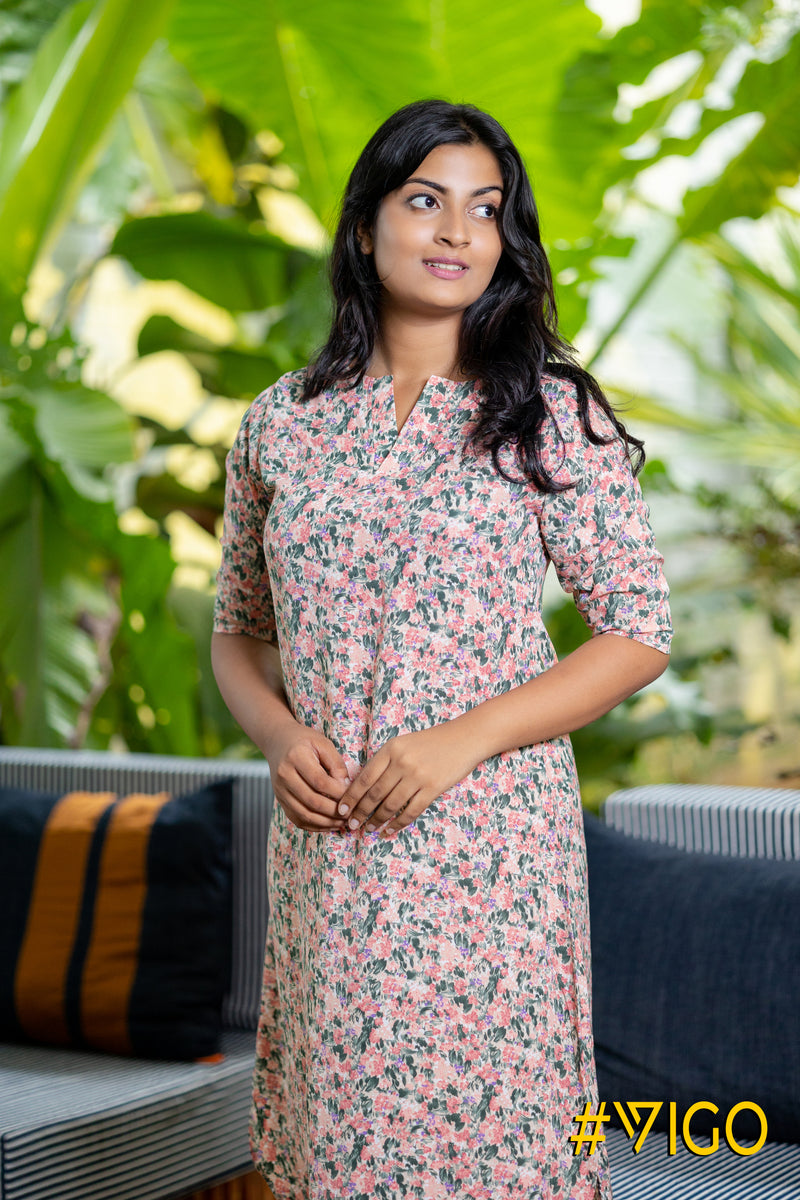 PINK BLOSSOM FLORAL DRESS