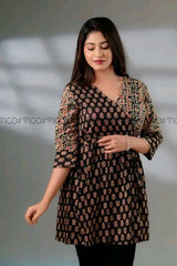 BLACK ETHNIC MOTIF TUNIC KURTA