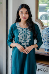 ROMAN CHIKANKARI KURTA