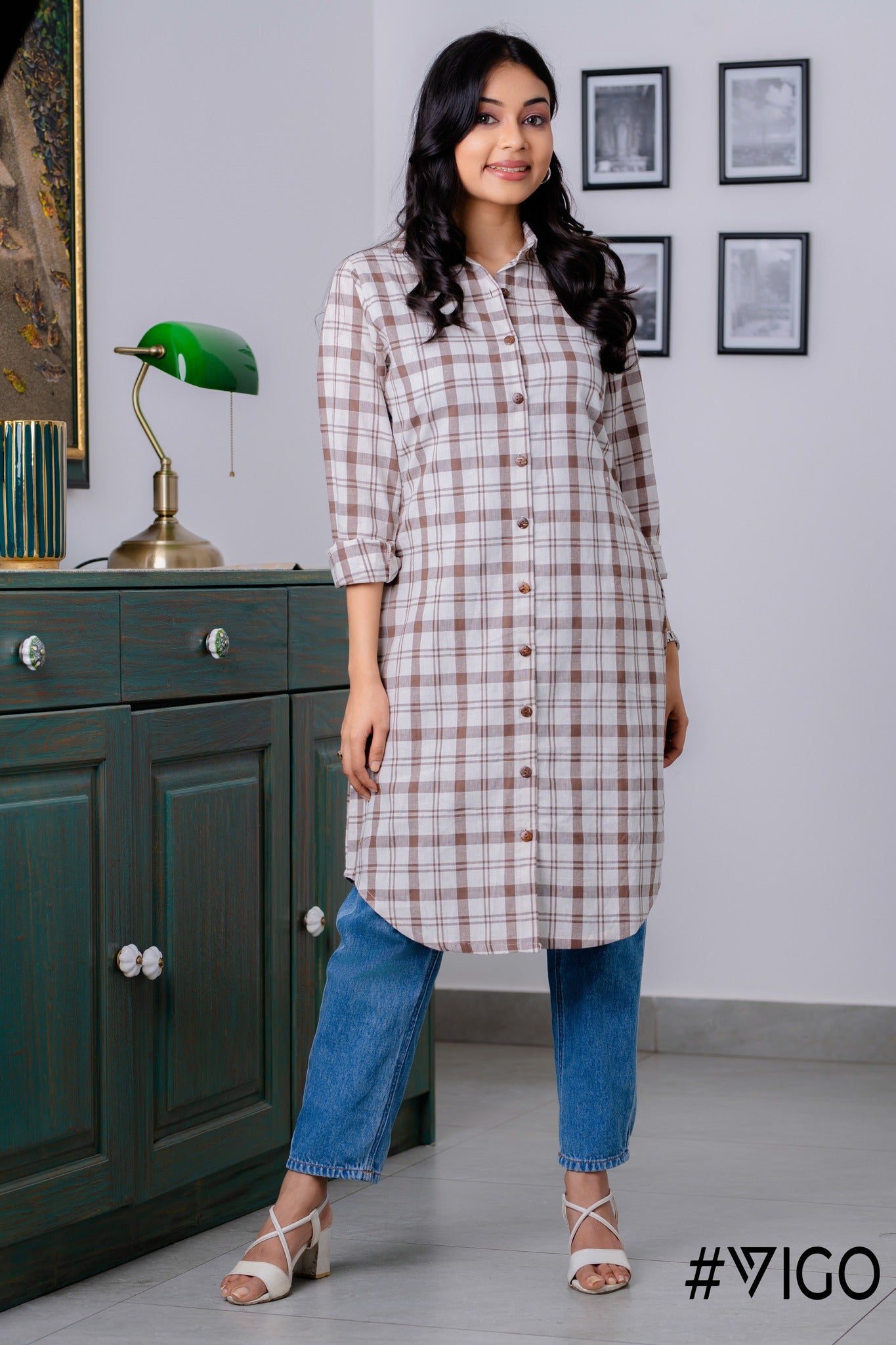 SKYLINE CHECK SHIRT KURTA