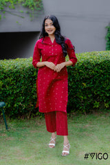 MAGENTA CHARM PURE COTTON  CO-ORD SET