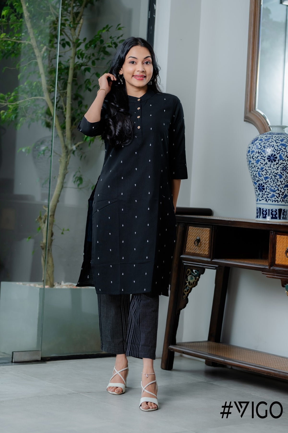 BLACK CHARM PURE COTTON  CO-ORD SET