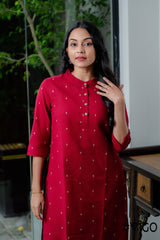 RED CHARM PURE COTTON  CO-ORD SET