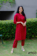 MAGENTA CHARM PURE COTTON  CO-ORD SET