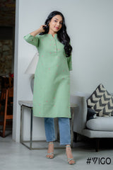 GREEN APPLE BREEZE BEAUTY PURE COTTON KURTI