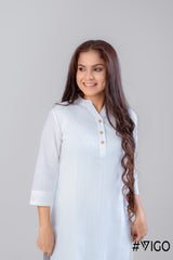 WHISPERS OF WHITE COTTON KURTI
