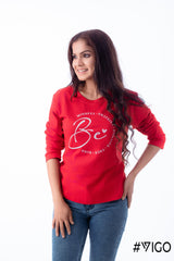 RED LONG SLEEVE COTTON  TEES