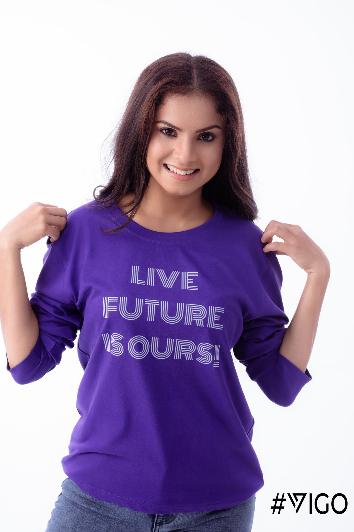 VIOLET  LONG SLEEVE COTTON TEES
