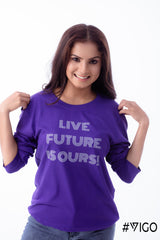 VIOLET  LONG SLEEVE COTTON TEES