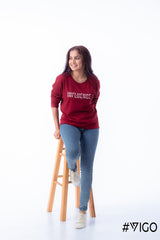 MAROON  LONG SLEEVE COTTON TEES