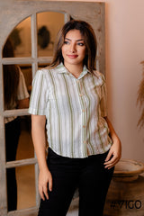 VERTICAL GREEN & WHITE  STRIPES