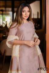 DUSTY ROSE BLEND  KURTA - PANT & DUPATTA
