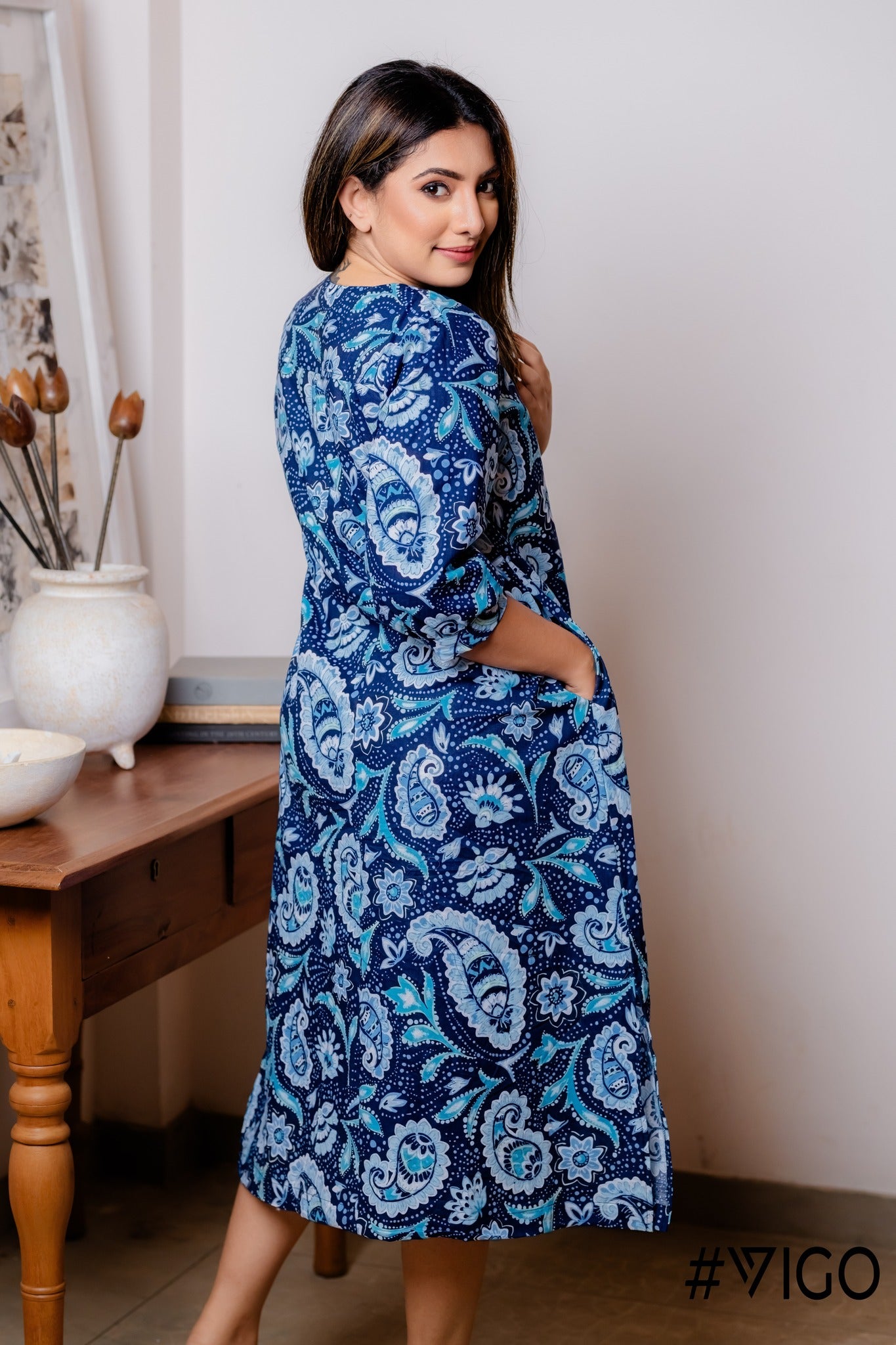 LUNA INDIGO FLAIR FROCK