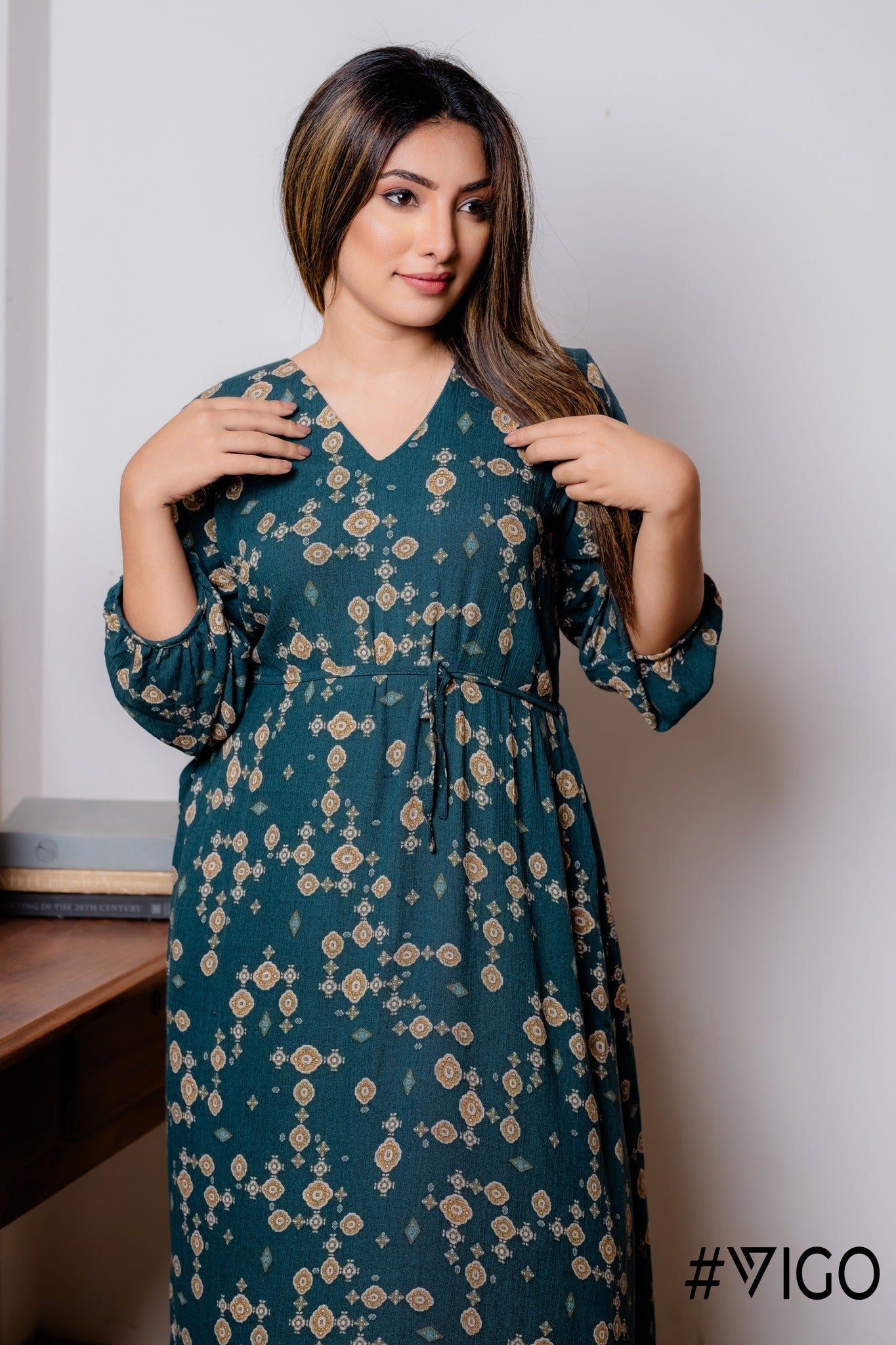BOHO CHIC DRAWSTRING LONG DRES
