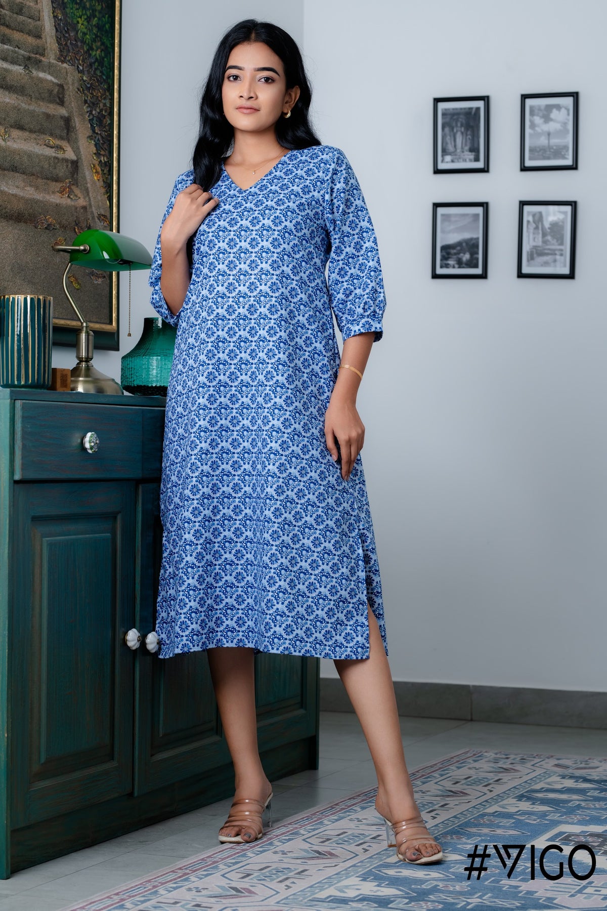 LUNA INDIGO BLUE FROCK