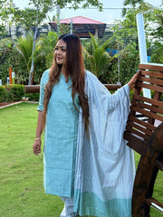 VIGO EVERYDAY ELEGANCE GREEN KURTA SET