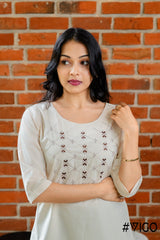 ELEGANT ETHOS EMBROIDERY PEACH  KURTA