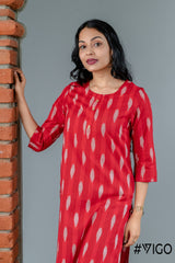 RED IKAT CLASSIC ELEGANCE KURTA