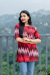 RED & MAROON  IKAT CLASSIC ELEGANCE KURTA