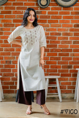 ELEGANT ETHOS EMBROIDERY PEACH  KURTA