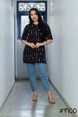 IKAT CLASSIC BLACK SHORT KURTA