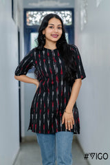 IKAT CLASSIC BLACK SHORT KURTA