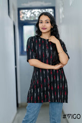IKAT CLASSIC BLACK SHORT KURTA