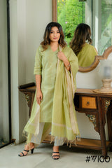 VIGO EVERYDAY ELEGANCE GREEN KURTA SET