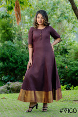 VIGO MAROON ROYAL LOOK ETHNIC LONG DRESS