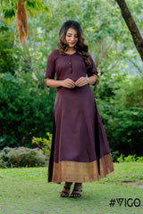 VIGO MAROON ROYAL LOOK ETHNIC LONG DRESS