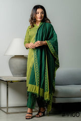 VIGO ELEGANCE GREEN FULLY COTTON KURTA SET