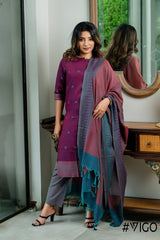 VIGO MAROON ELEGANCE FULLY COTTON KURTA SET