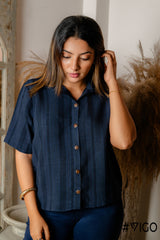 SHORT SLEEVE BLUE STRIP SHIRT