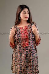 BLACK ETHNIC MOTIF TUNIC KURTA