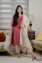 VIGO EVERYDAY ELEGANCE DUSTY PINK KURTA SET