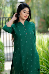CHARM PURE DARK GREEN COTTON CO-ORD SET