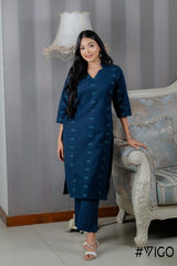 CHARM PURE BLUE COTTON CO-ORD SET