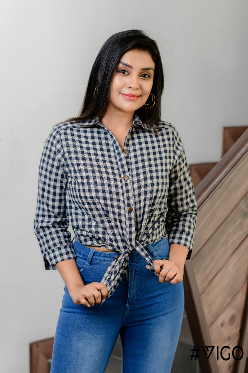 ChicChecks Shirt in Deep Blue