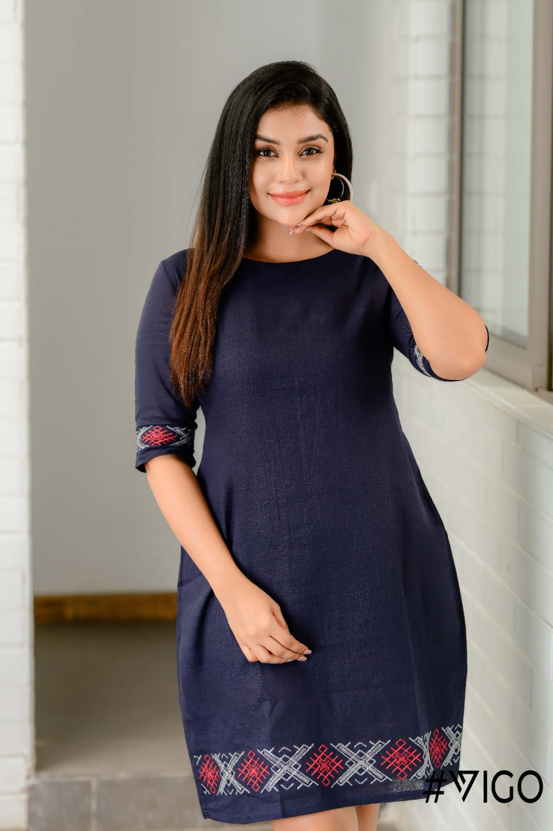 Linen Serenity Dress in Mystic Blue