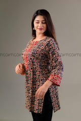 BLACK ETHNIC MOTIF TUNIC KURTA