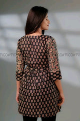 BLACK ETHNIC MOTIF TUNIC KURTA