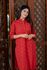 CHARM PURE RED COTTON CO-ORD SET