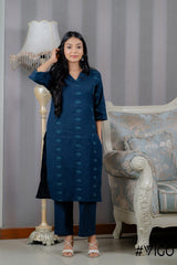 CHARM PURE BLUE COTTON CO-ORD SET