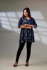 BLUE ETHNIC MOTIF TUNIC KURTA