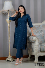 CHARM PURE BLUE COTTON CO-ORD SET