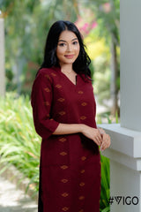 CHARM PURE MAROON COTTON CO-ORD SET
